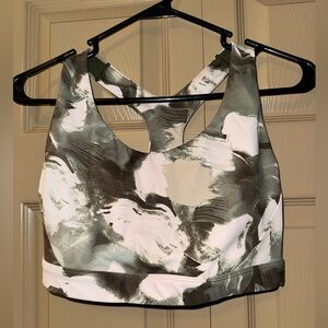 Athleta Green Print Sports Bra - Size Large